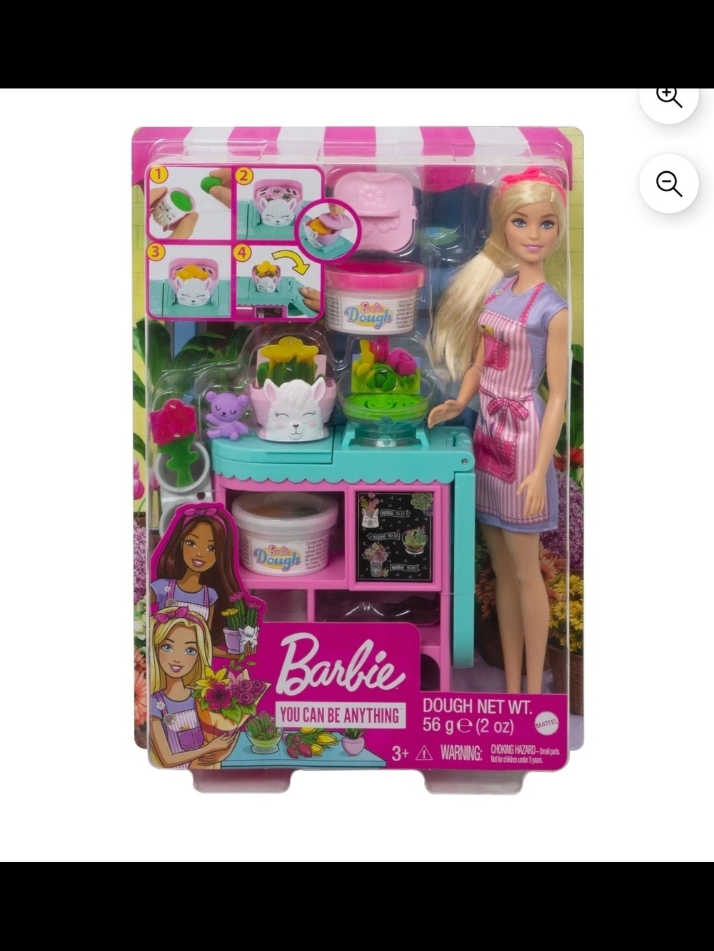Barbie Flower Dough Playset with Blonde Doll - Pink & Teal